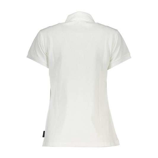 White Cotton Women Polo Shirt