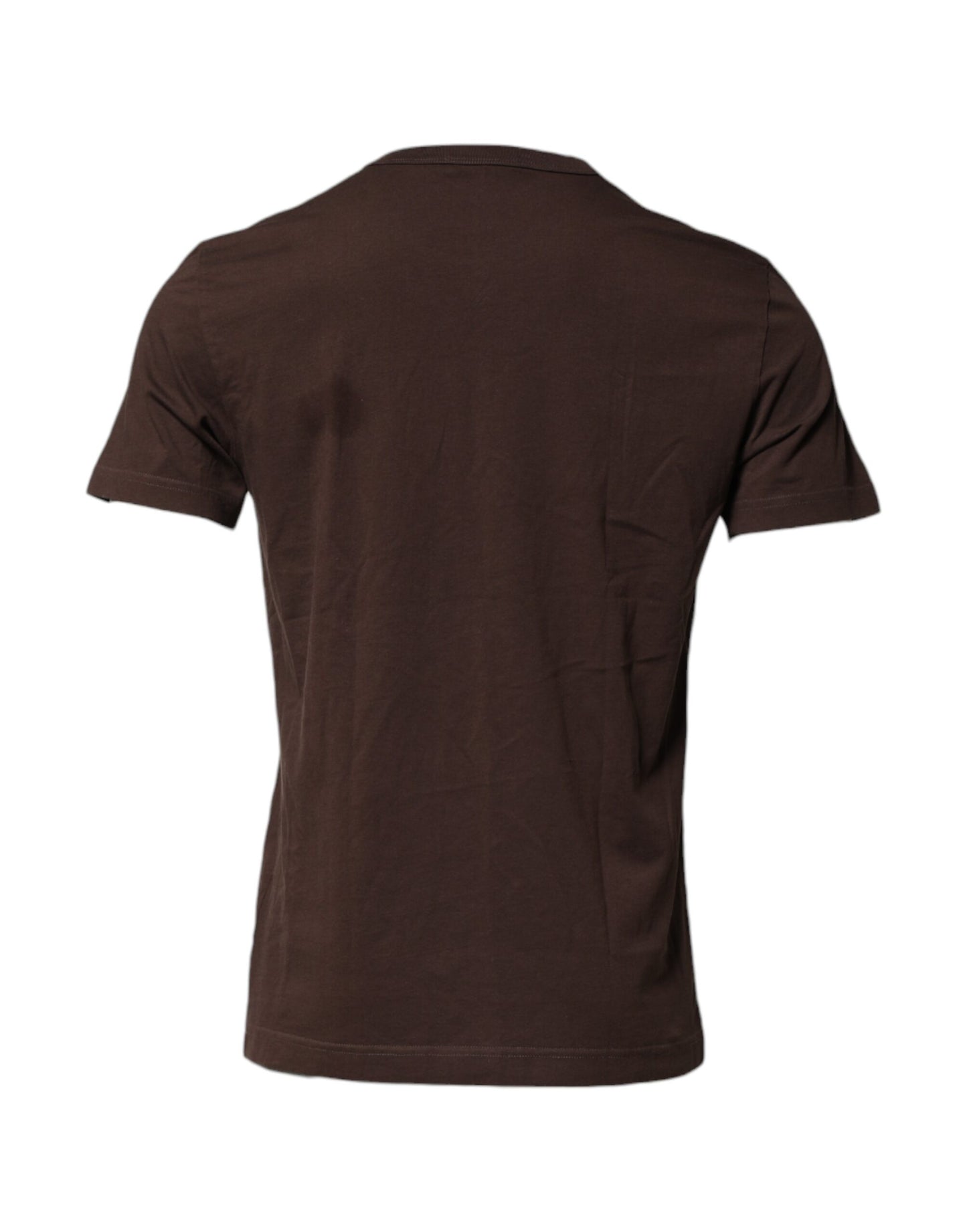 Brown Cotton Graphic Print Crew Neck T-shirt