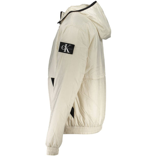 Beige Polyester Shell Jacket