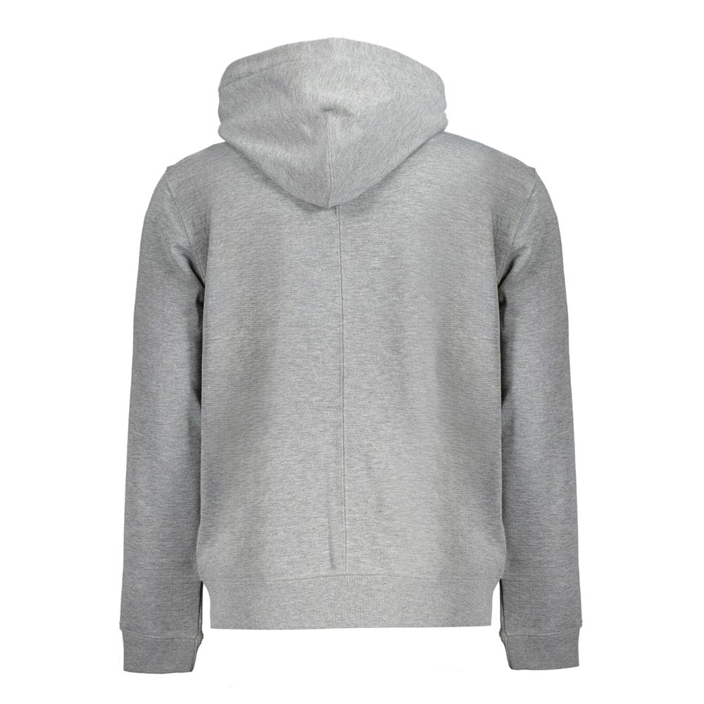 Gray Recycled Polyester Men Hoodie