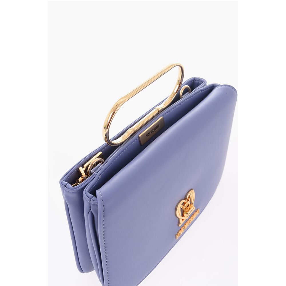 LOVE Solid Color Handbag with Removable Faux Fur Handle