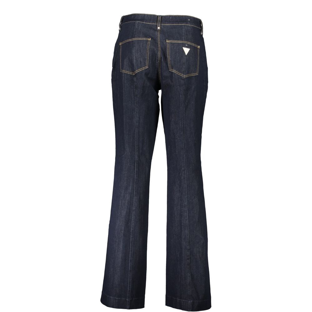 Blue Cotton Flared Jeans