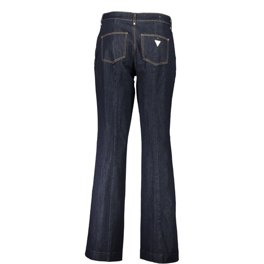 Blue Cotton Flared Jeans
