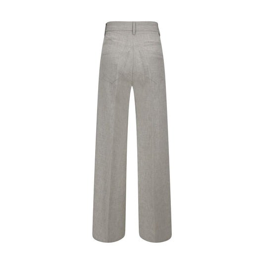 Gray Viscose Casual Pants