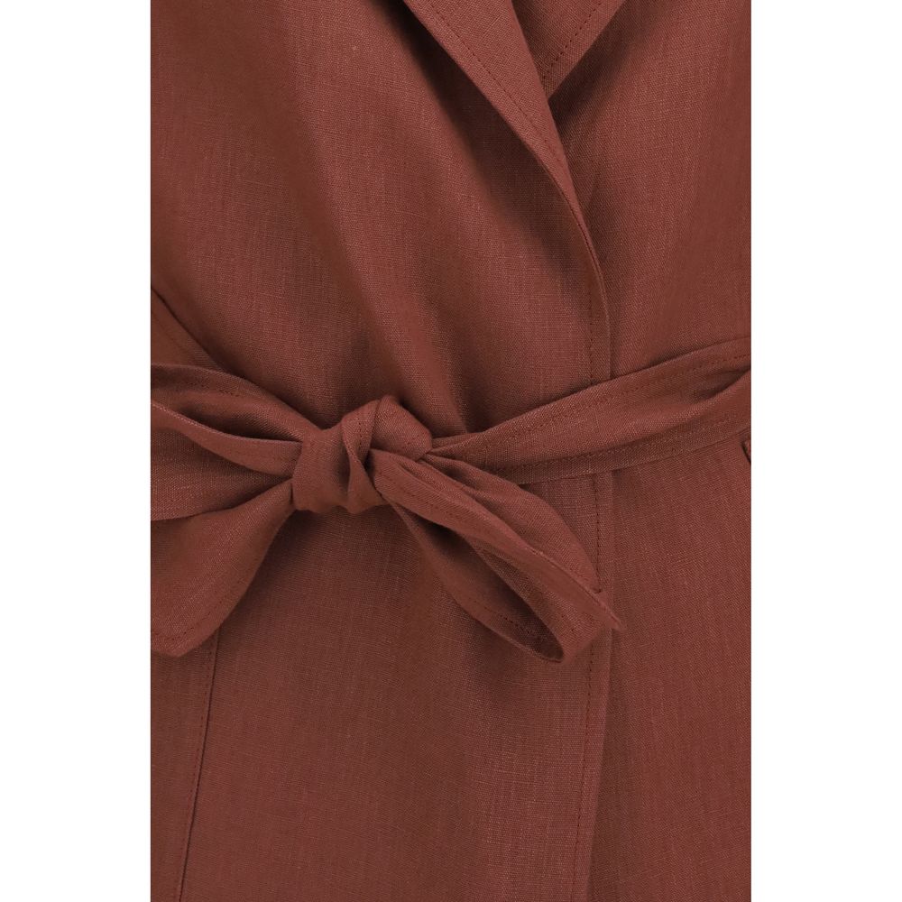 Belted linen Coat