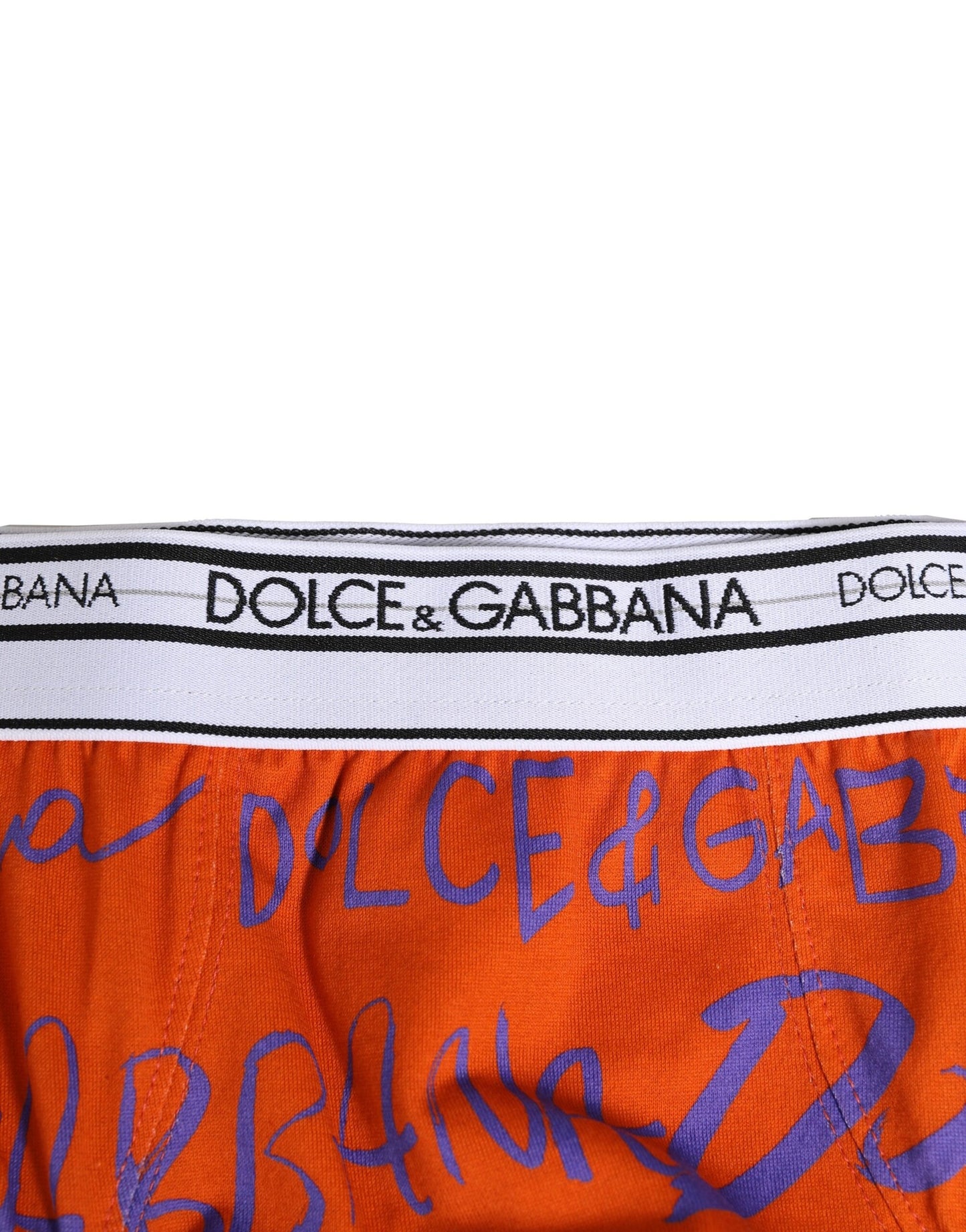 Orange Cotton DG Logo Printed Brief Underwear