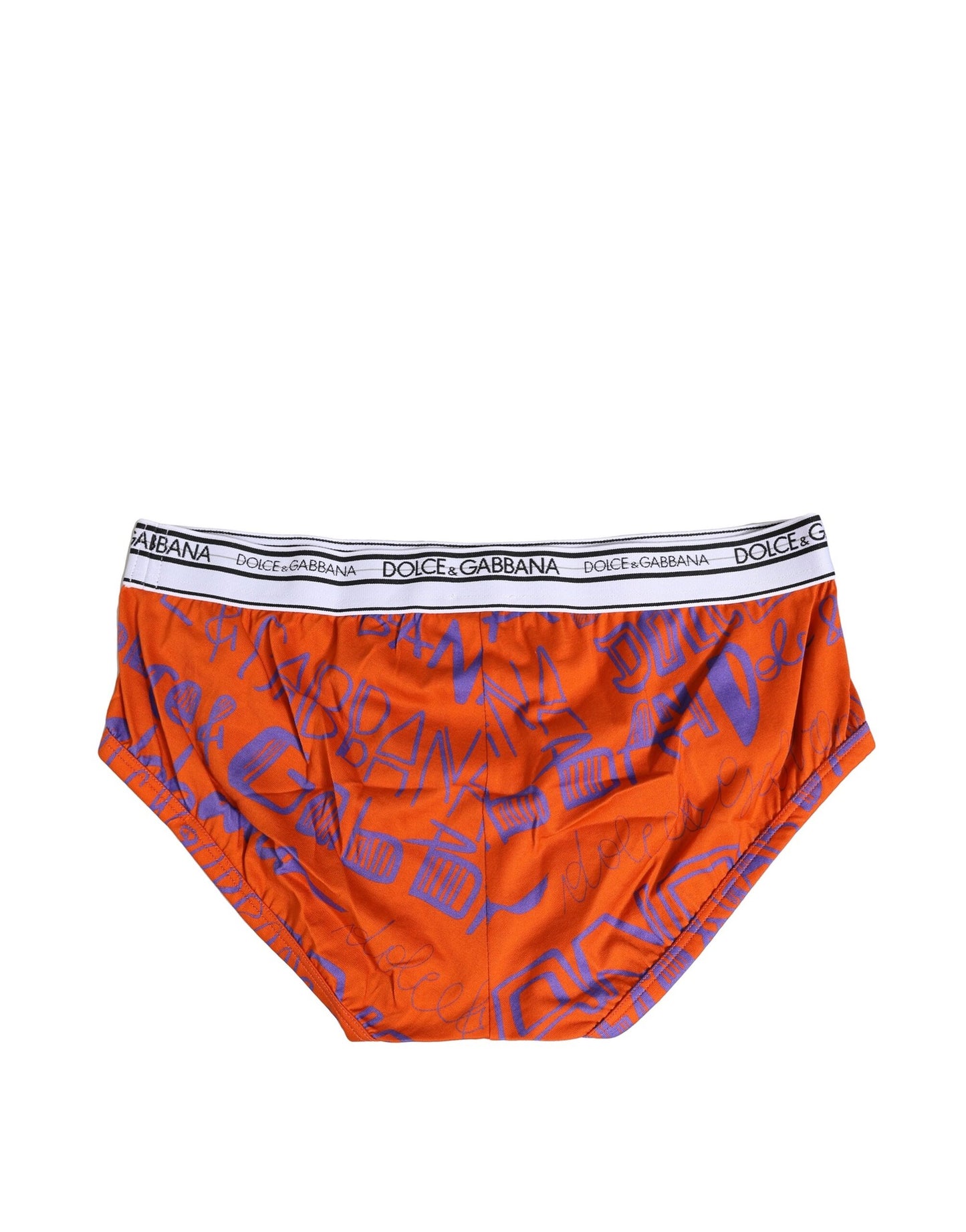 Orange Cotton DG Logo Printed Brief Underwear
