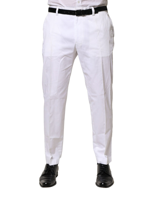 White Cotton Dress Slim Formal Pants
