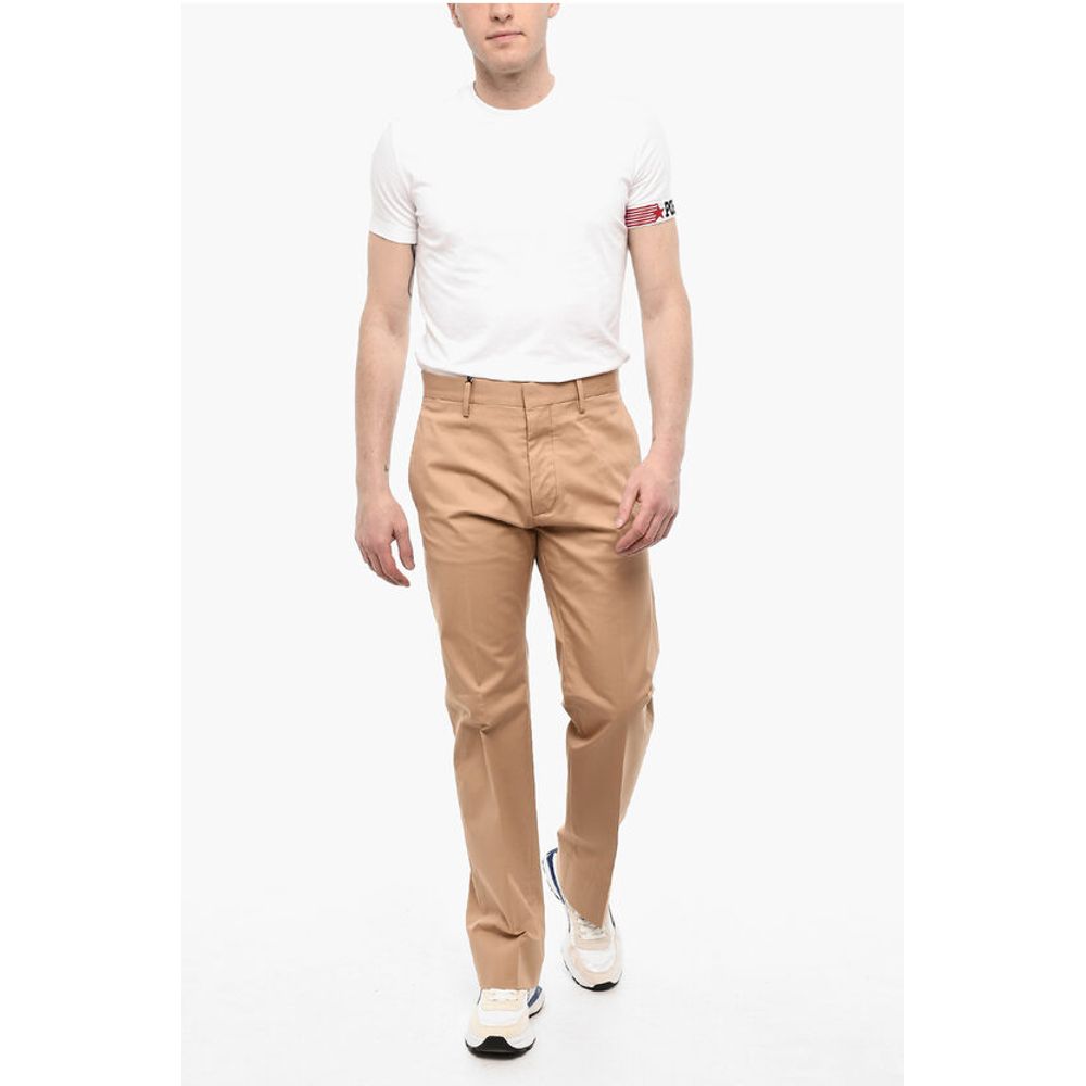 Straight Leg Cotton Twill Pants with Belt Loop