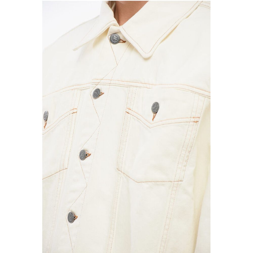 NATACHA RAMSAY-LEVI Denim Jacket with Visible Stitching and