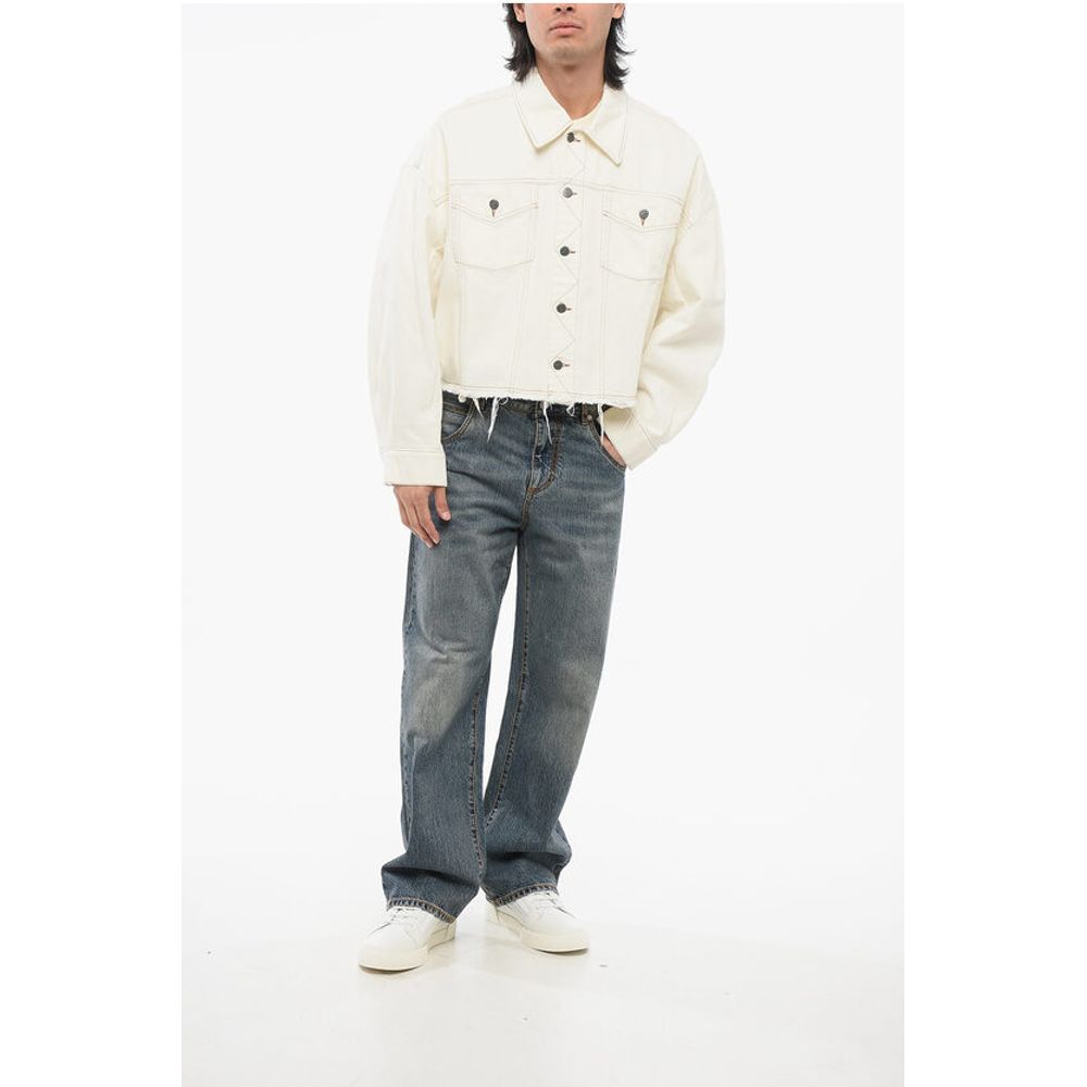 NATACHA RAMSAY-LEVI Denim Jacket with Visible Stitching and