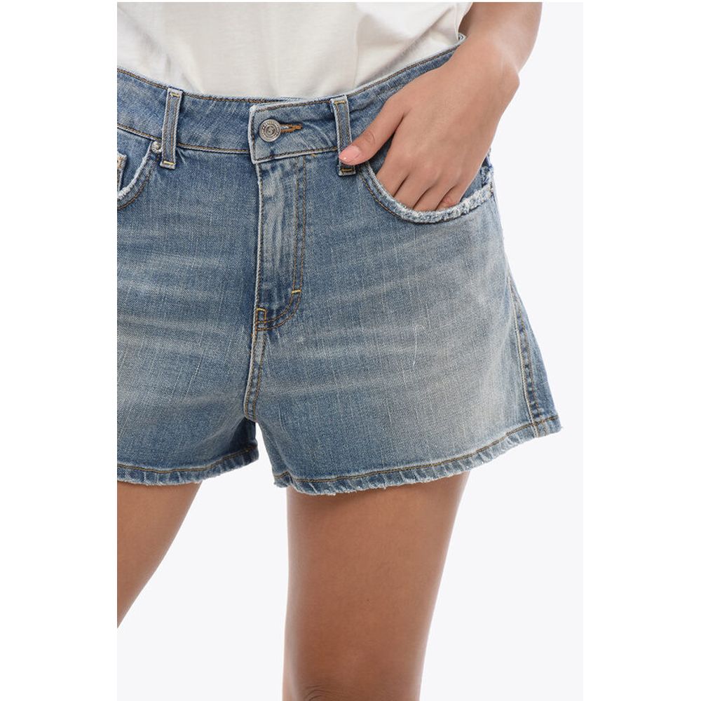 Denim JERRY Shorts with Visible Stitching