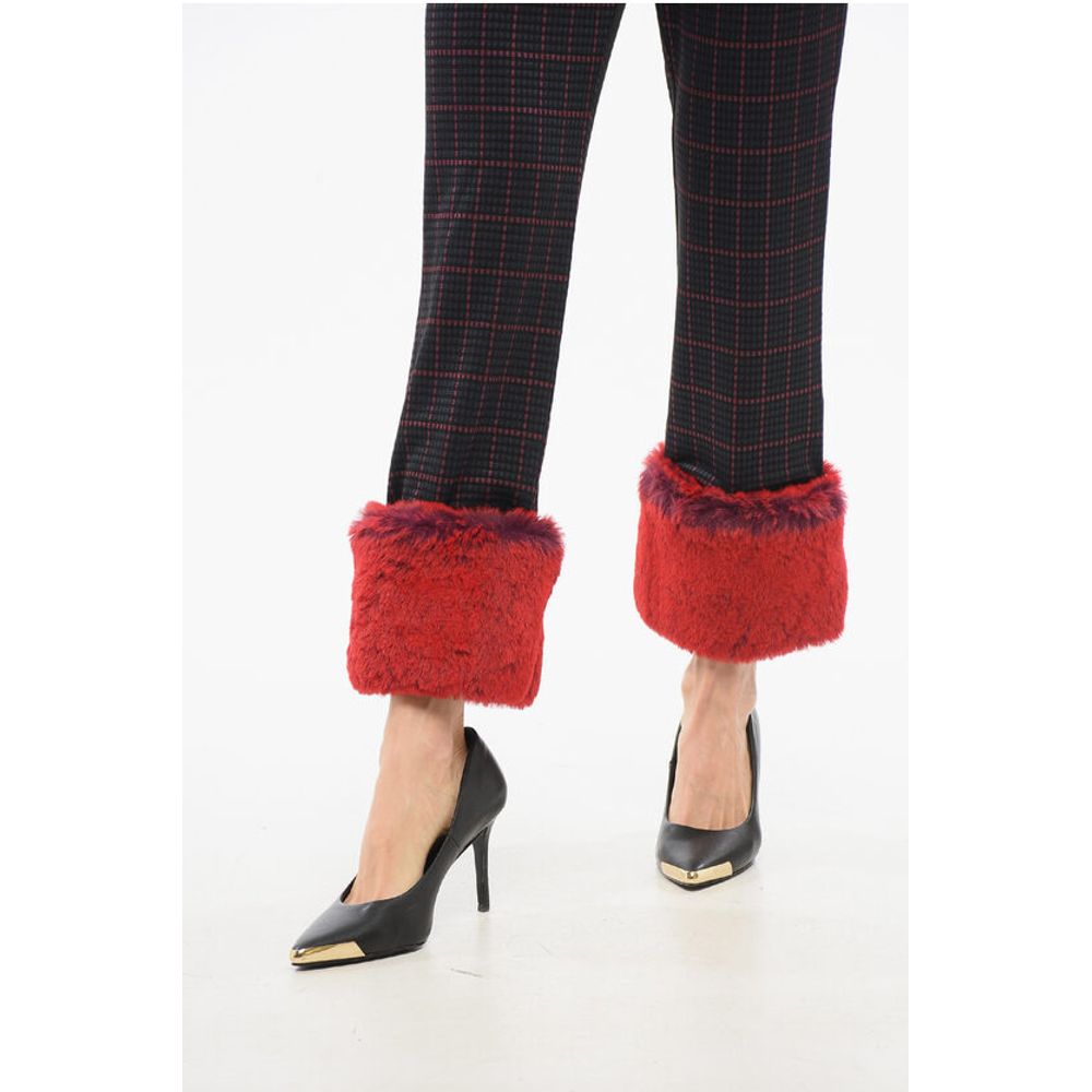 EVERYWEAR Cropped Pants with Faux Fur Trim