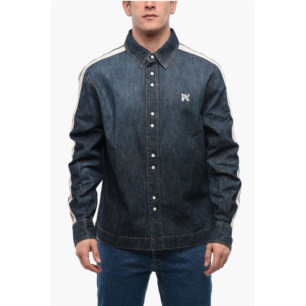 Denim Track Shirt with Tape Detail