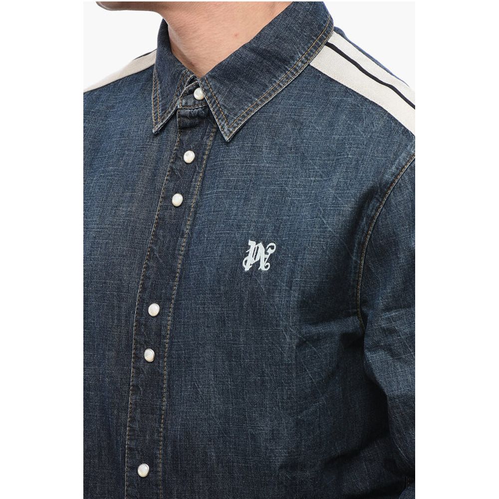 Denim Track Shirt with Tape Detail