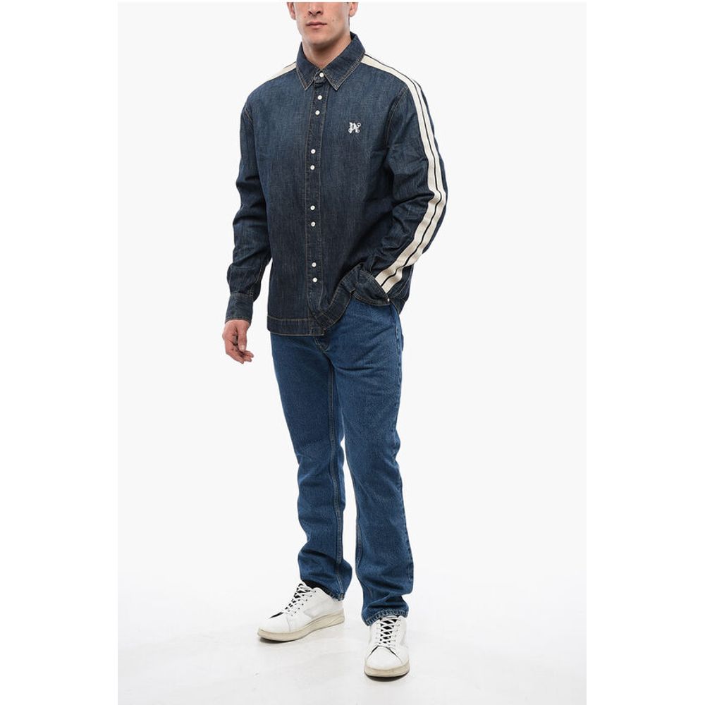 Denim Track Shirt with Tape Detail