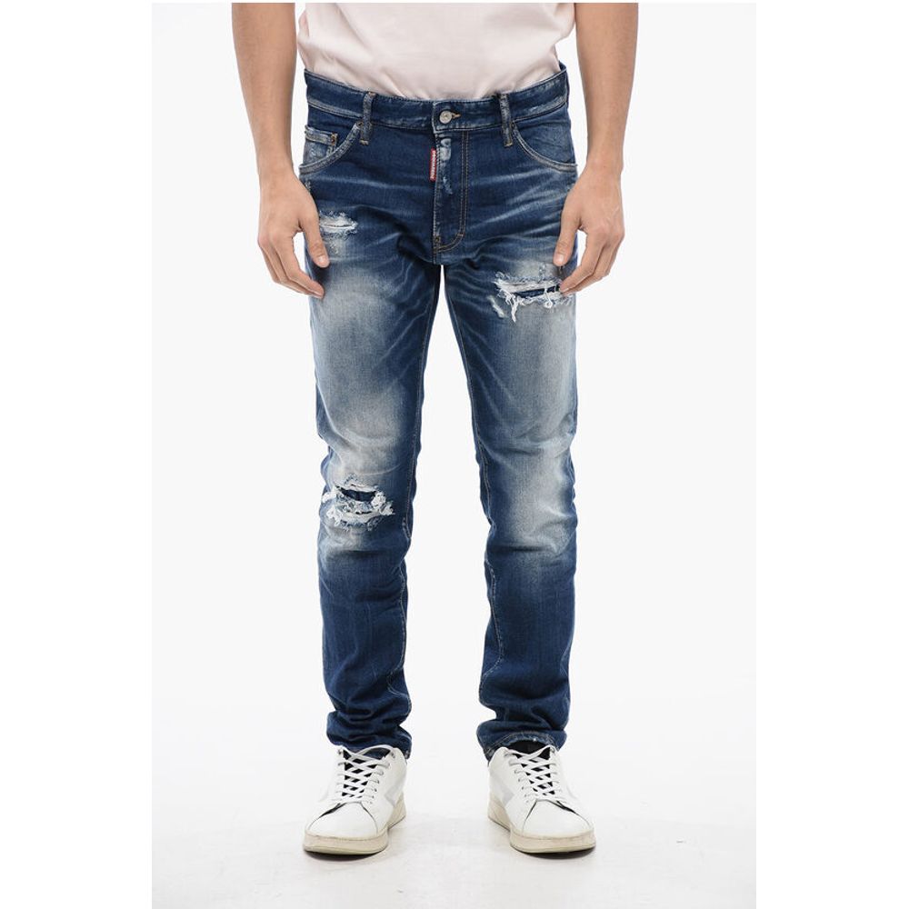 Distressed Cool Guy Denims with Dark Wash