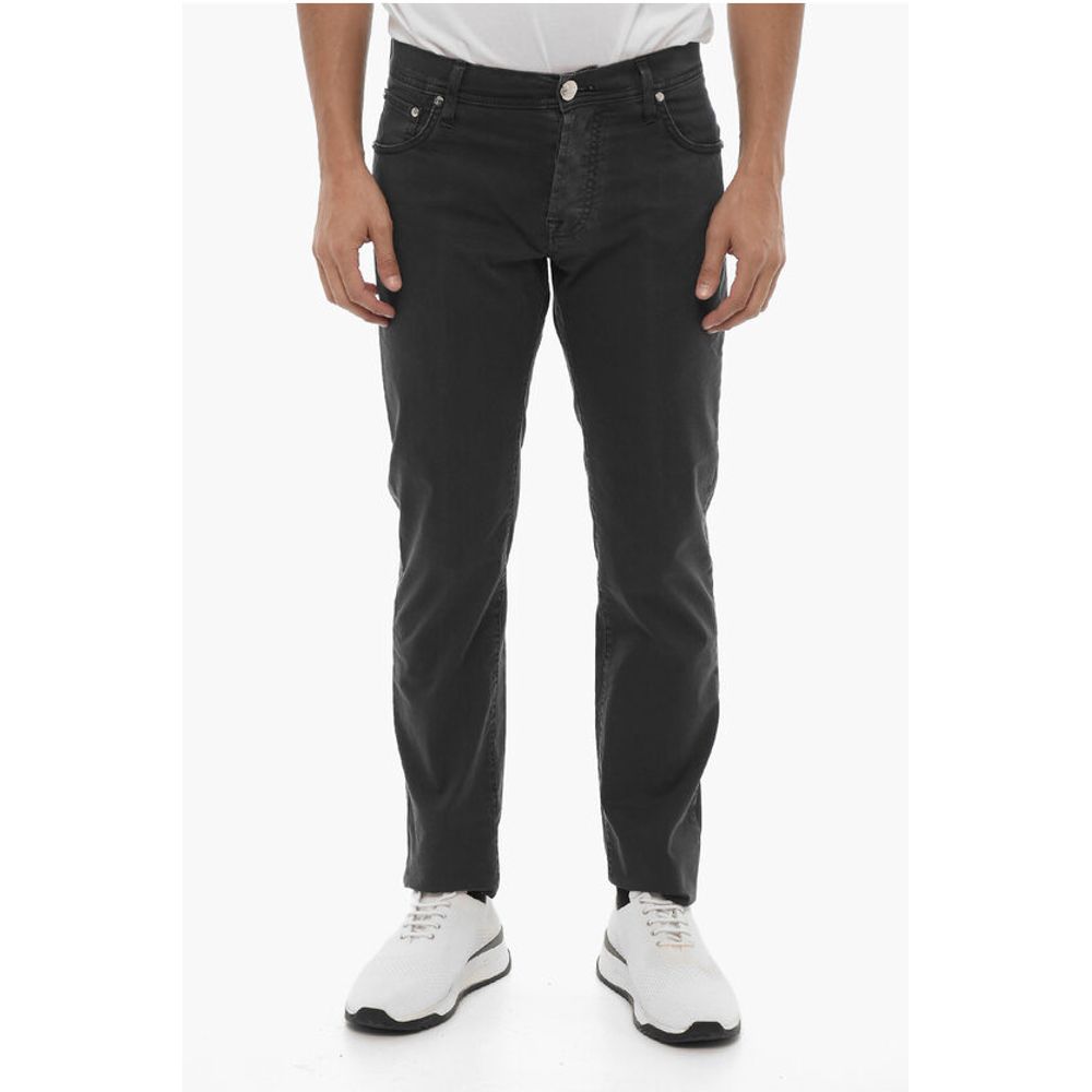 ID 5-Pocketed Stretch Cotton Pants with Belt Loops
