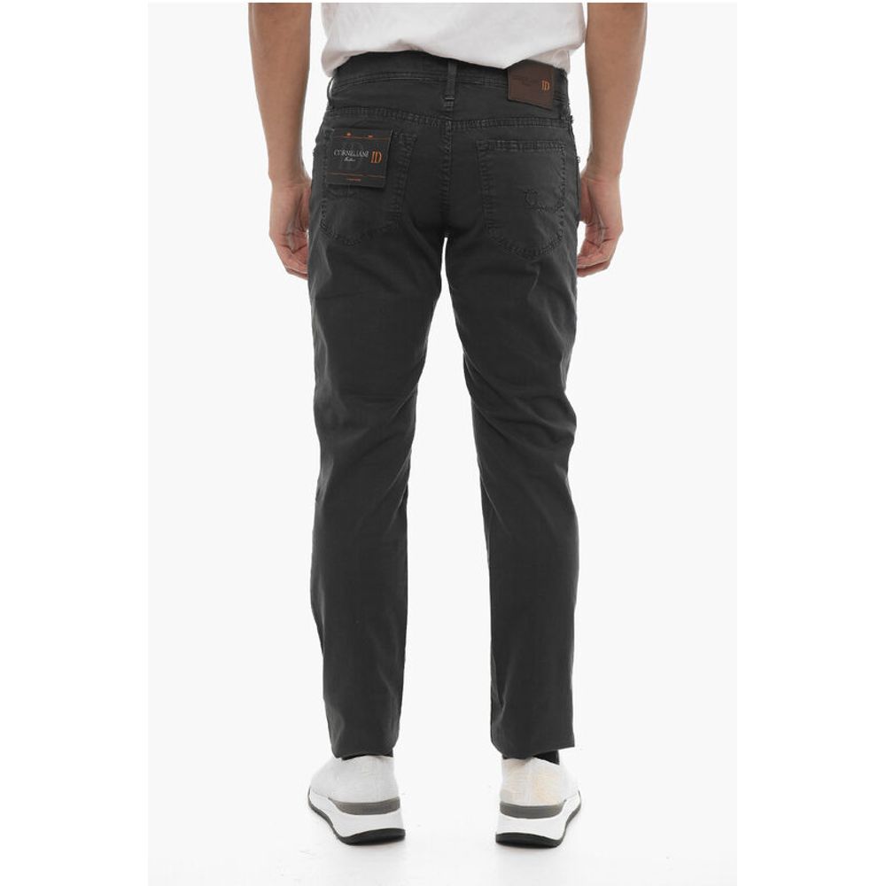 ID 5-Pocketed Stretch Cotton Pants with Belt Loops