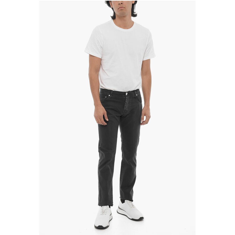 ID 5-Pocketed Stretch Cotton Pants with Belt Loops