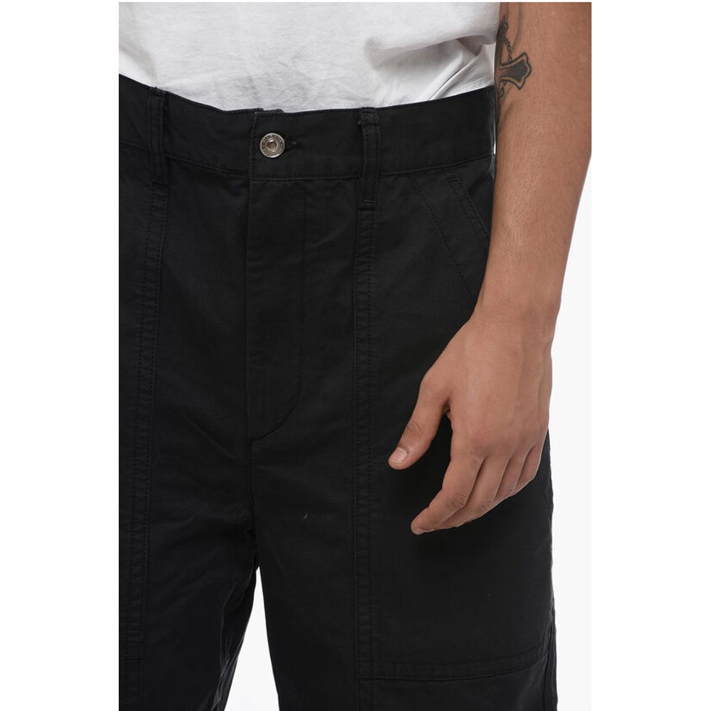 Cotton Carrot Fit Pants with Belt Loops