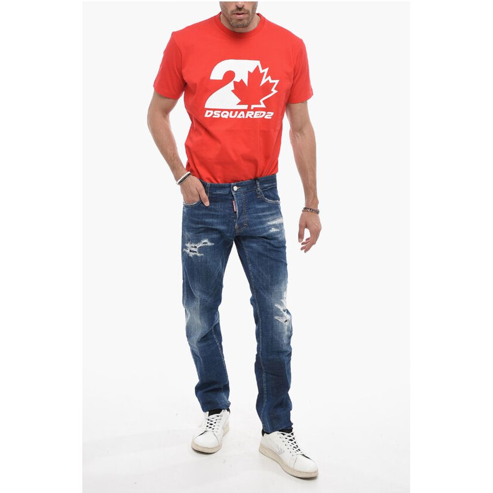 Slim Fit Denims with Distressed Detail