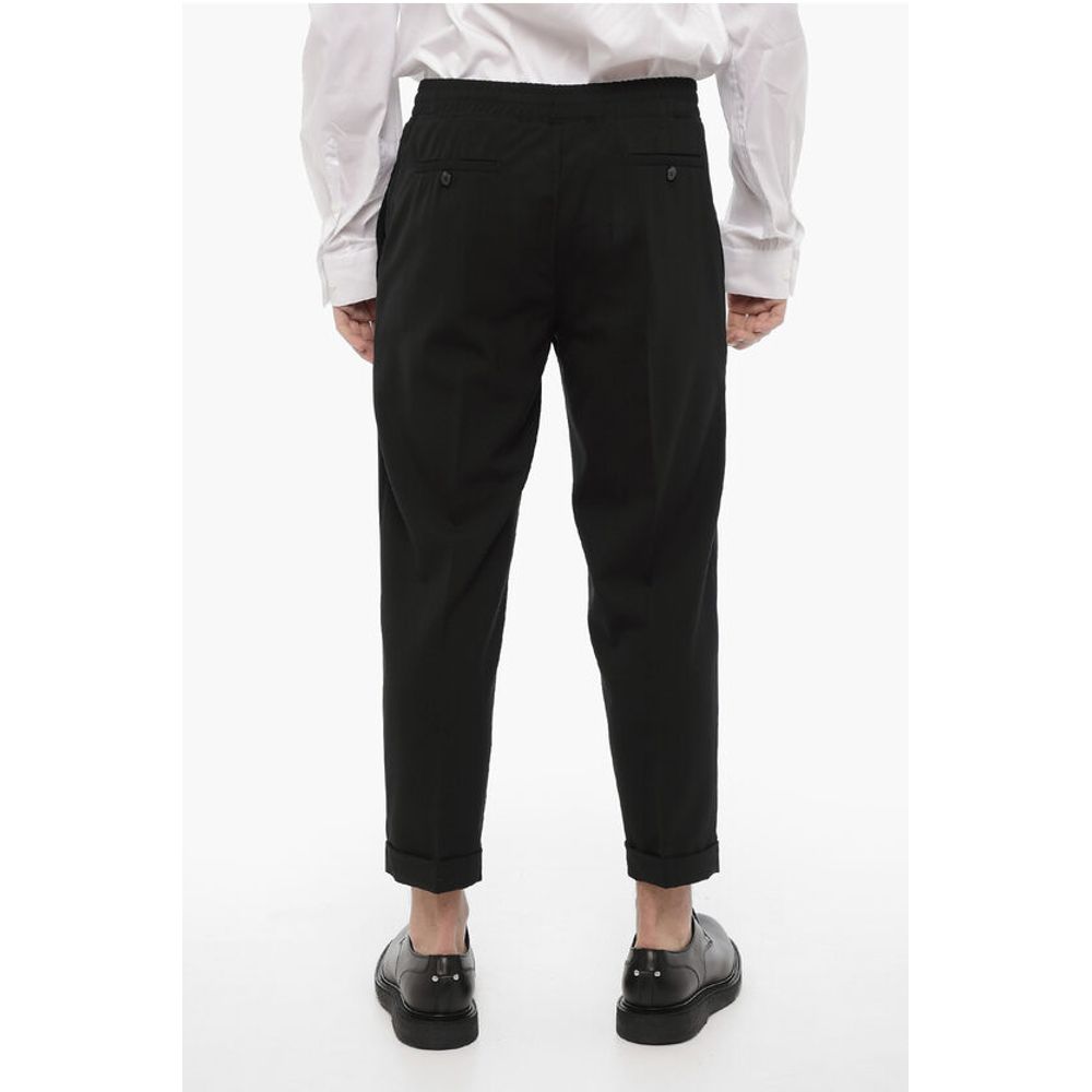 Cuffed Hem Slim Fit Casual Pants