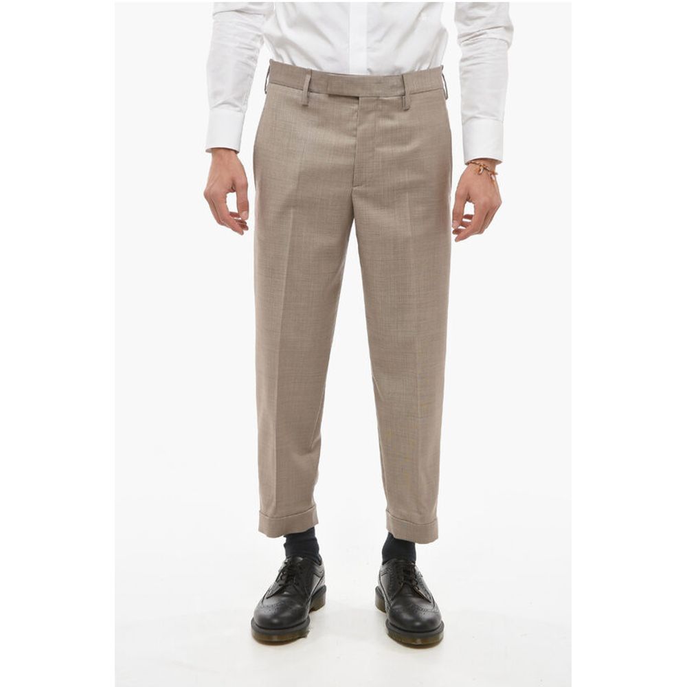 Hopsack Slim Pants with Metal Application