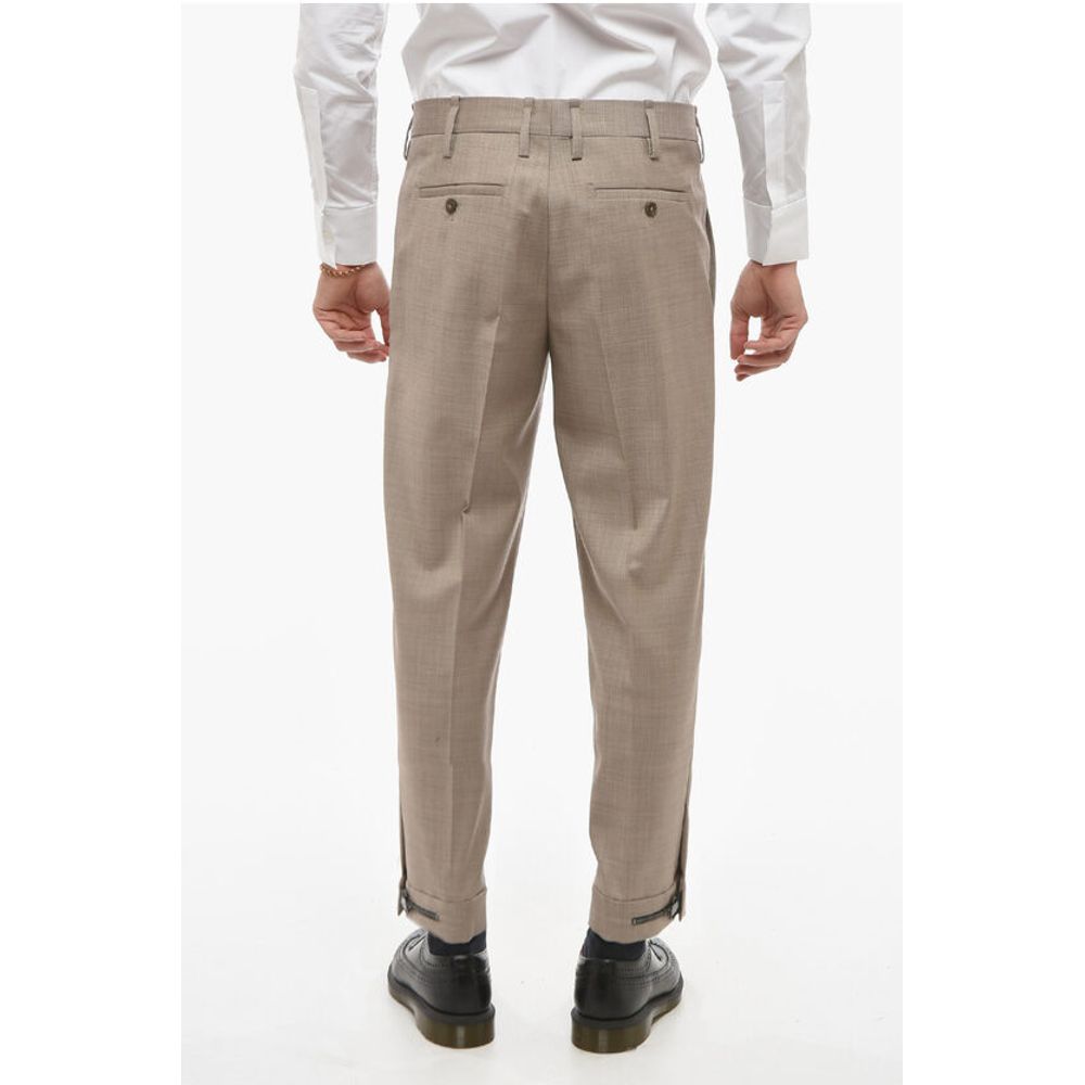 Hopsack Slim Pants with Metal Application