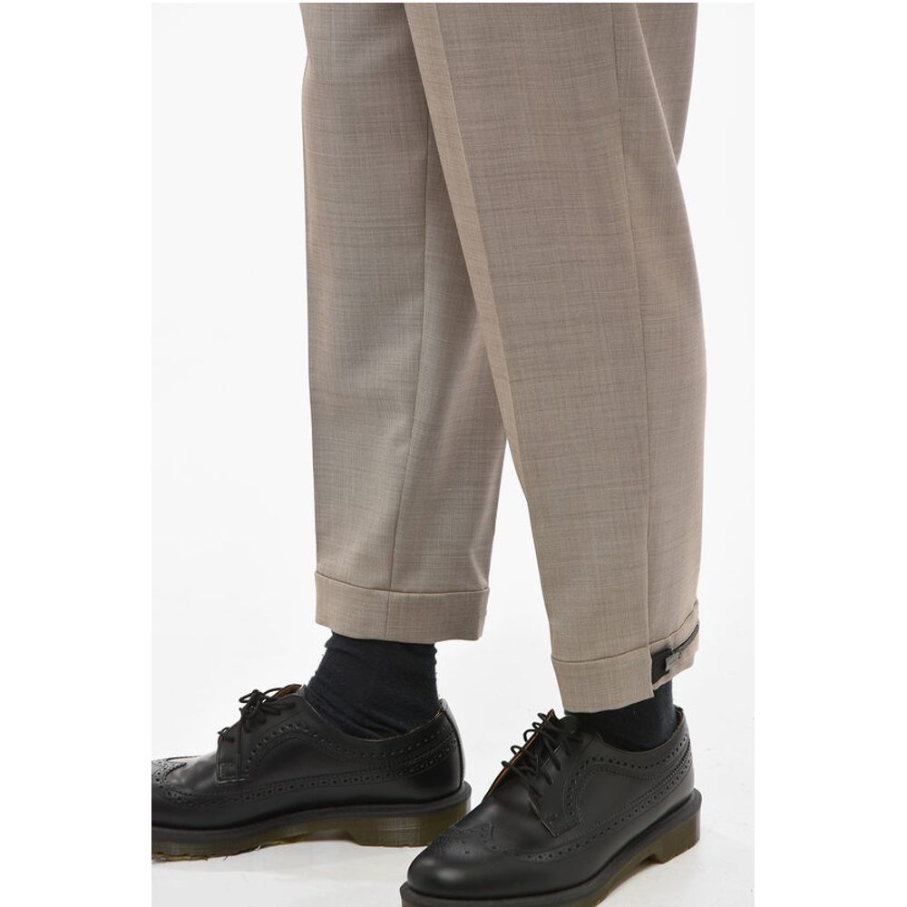Hopsack Slim Pants with Metal Application