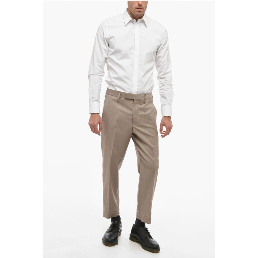 Hopsack Slim Pants with Metal Application