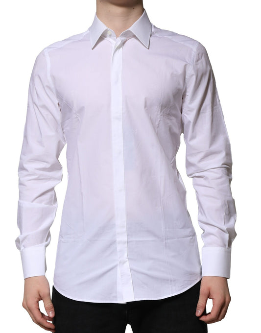 White GOLD Long Sleeves Dress Formal Shirt
