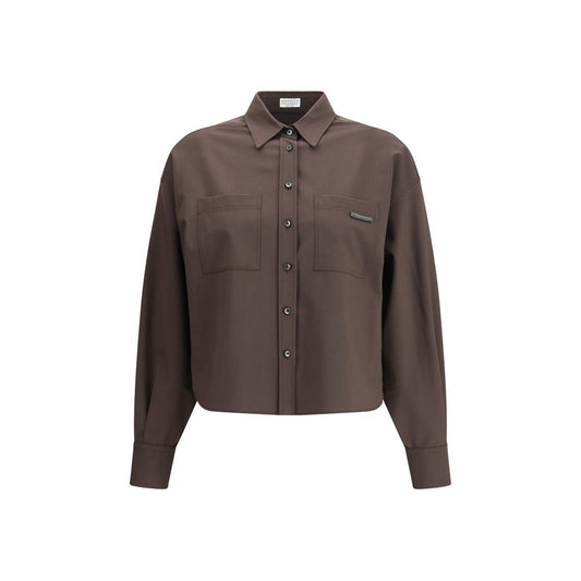 Brown Fleece Wool Shirt