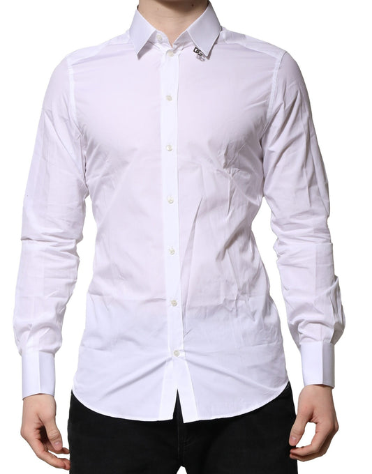 White Cotton GOLD Long Sleeves Formal Shirt