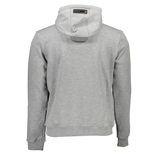 Gray Cotton Men Hooded Sweatshirt
