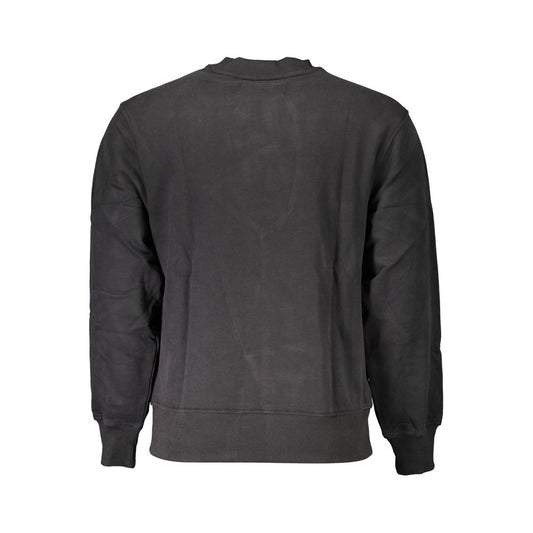 Black Cotton Men Sweatshirt