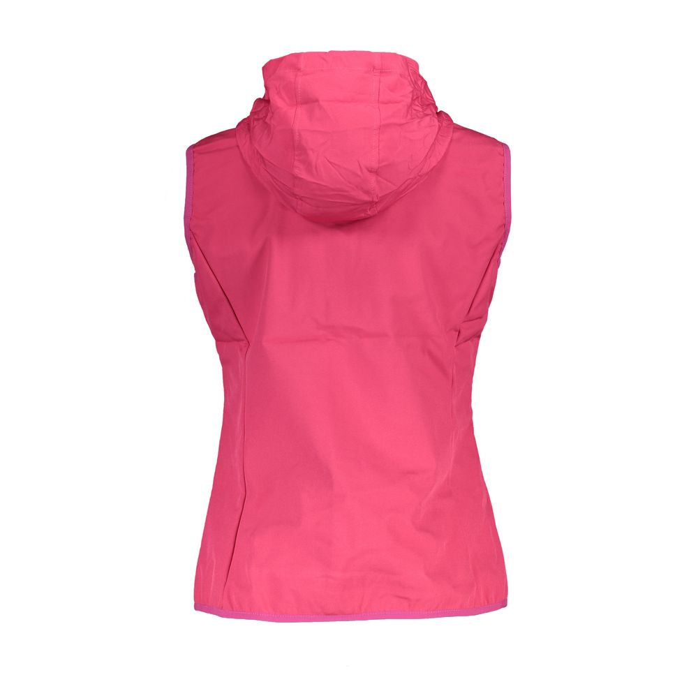 Pink Polyester Sleveless Jacket