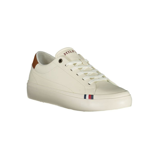 White Polyurethane Men Sneaker