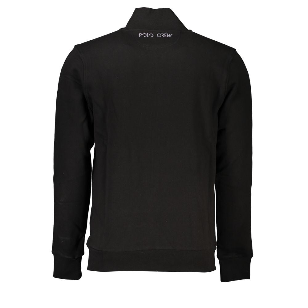 Black Cotton Men Sweatshirt