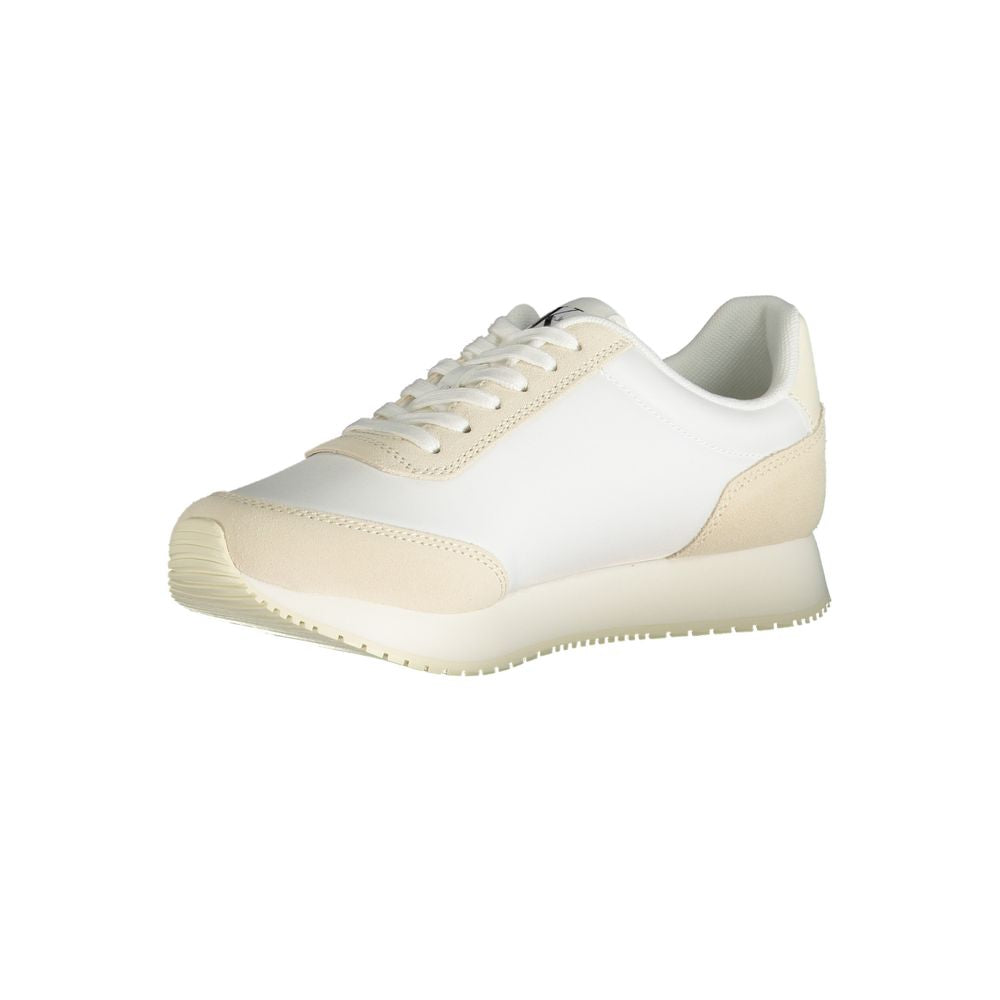 Beige Polyester Athletic Sneakers