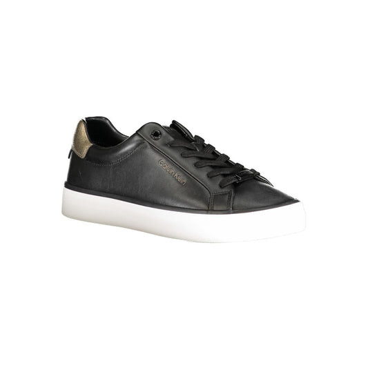 Black Polyester Low Top Sneakers