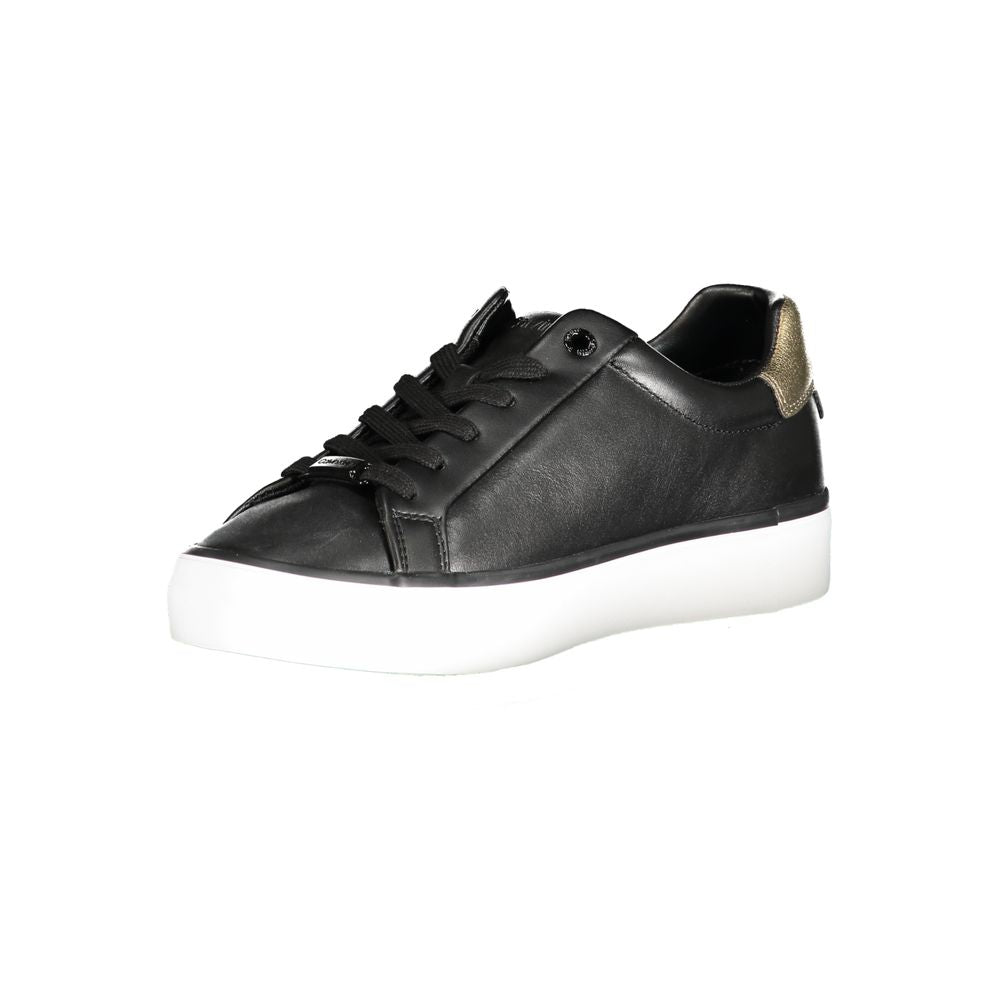 Black Leather Women Sneaker