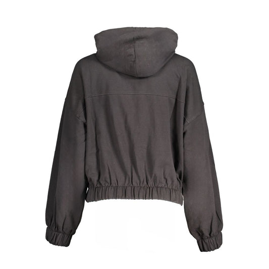 Black Cotton Women Sweatshirt