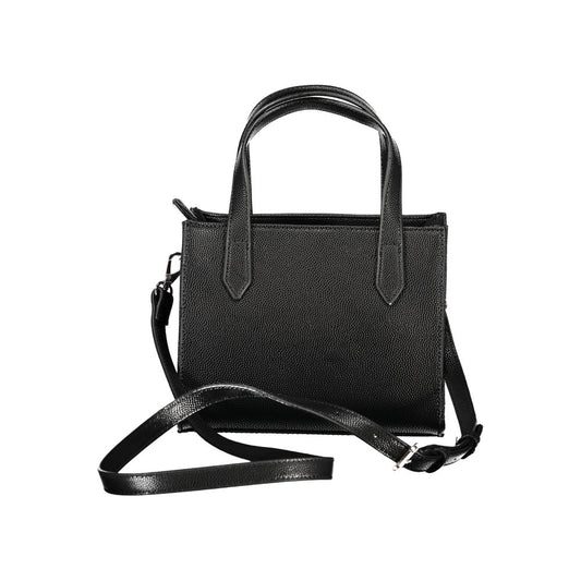 Nero Polyurethane Women's Bag with Handles and Shoulder Strap