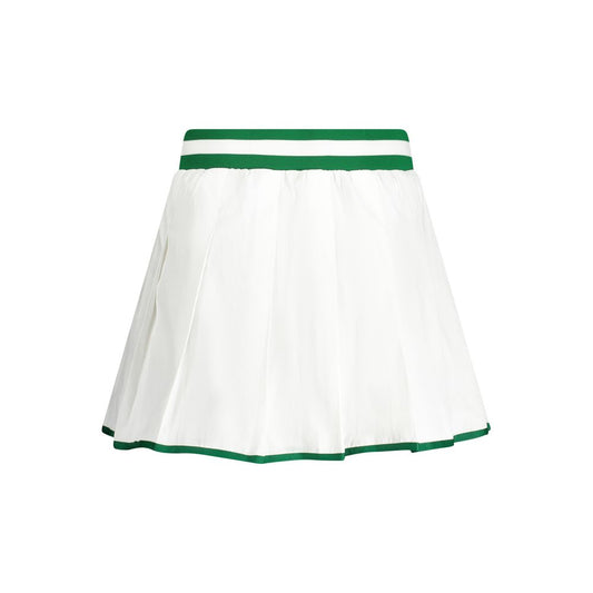 White Polyester Mini Skirt