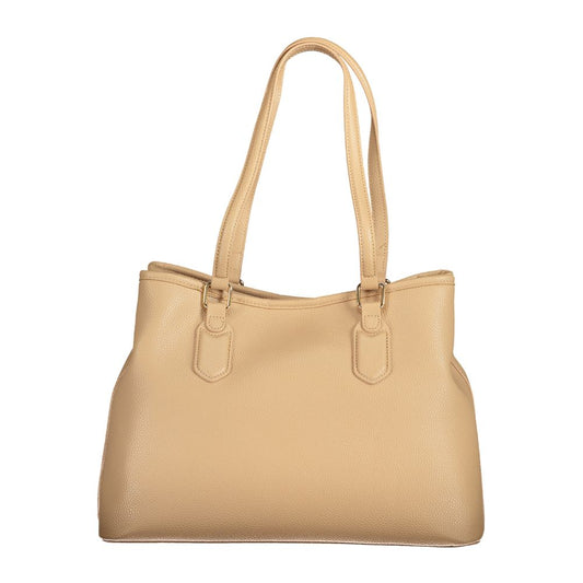 Beige Polyurethane Women's Bag