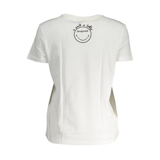 White Cotton Women T-Shirt