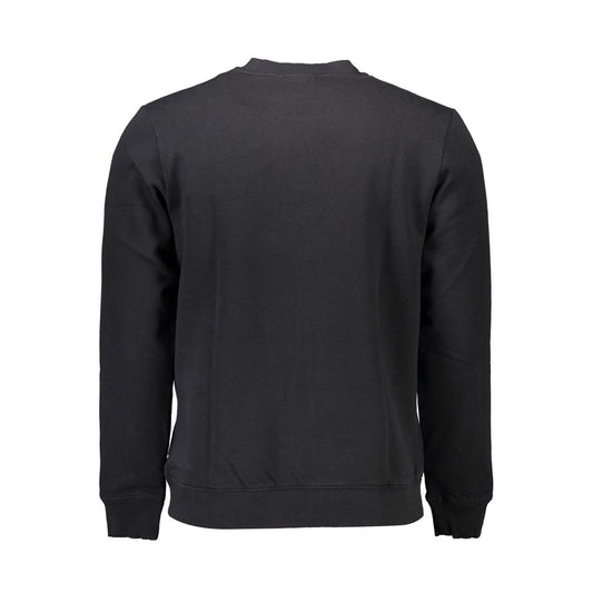 Black Cotton Men Sweatshirt