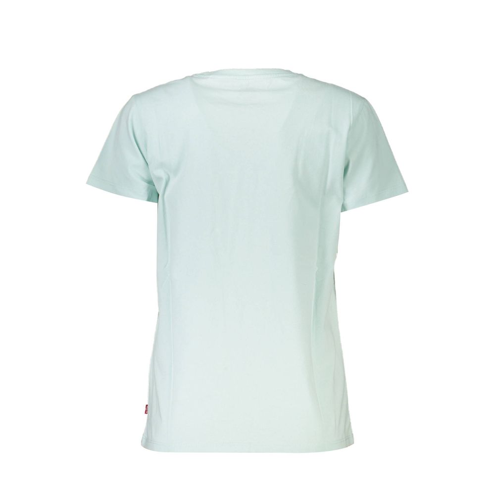 Blue Cotton Women T-Shirt