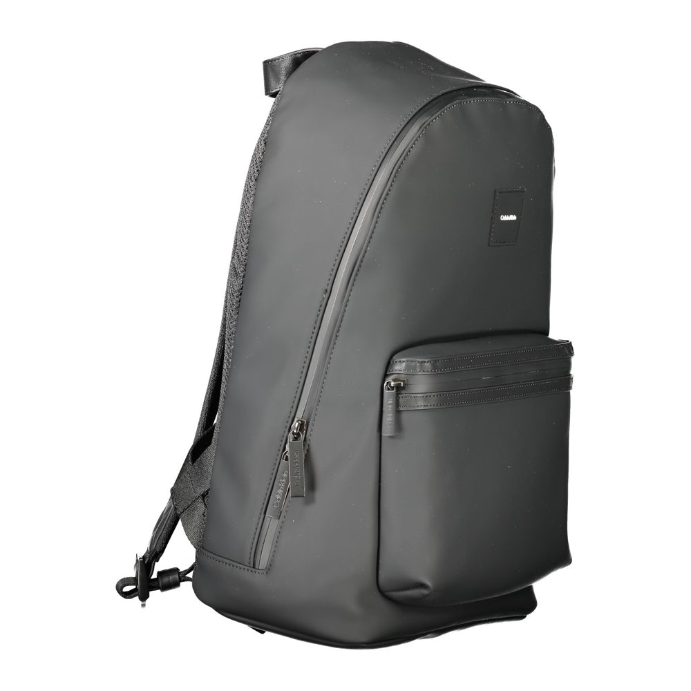 Black Polyester Men's Backpack